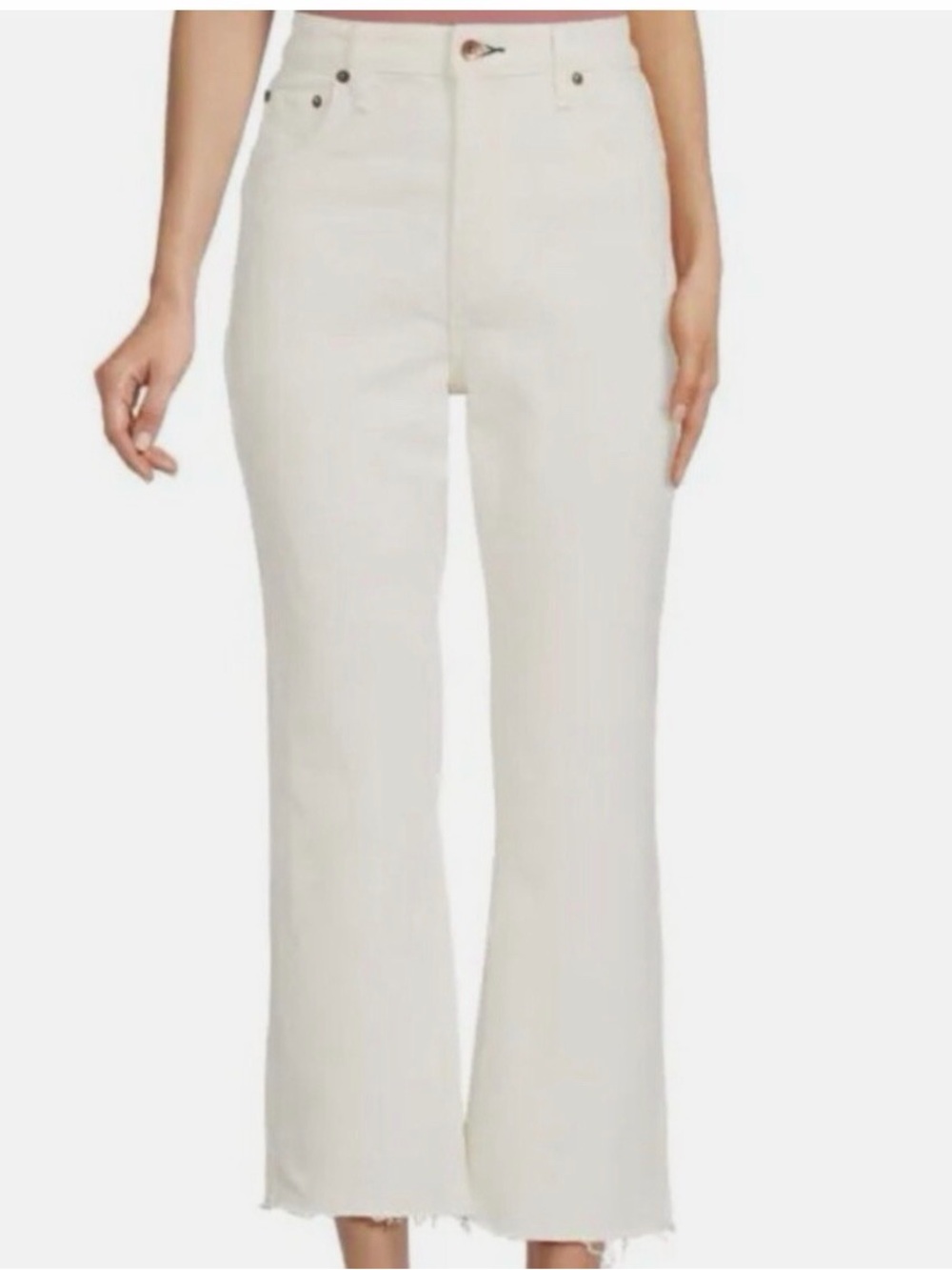 rag & bone Cream High-Rise Flare Jeans